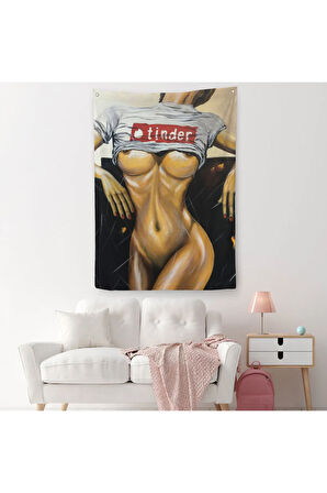 Kadın Yağlıboya Görünümlü Duvar Örtüsü - Halısı-5119