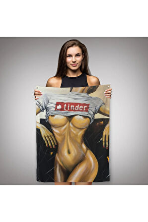 Kadın Yağlıboya Görünümlü Duvar Örtüsü - Halısı-5119