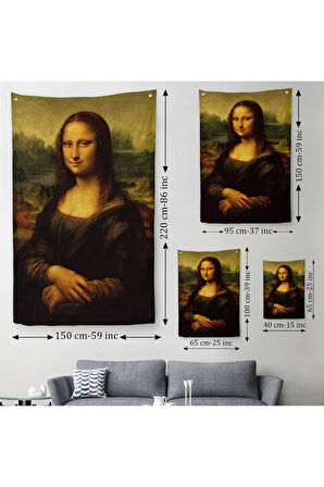 Leonardo da Vinci'nin Ünlü Eseri Mona Lisa Duvar Örtüsü - Halısı-5126