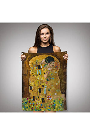 Gustav Klimt'in The Kiss İsimli Eseri Duvar Örtüsü - Halısı-5128