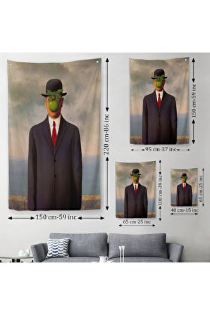 Renee Magritte'in Adamın Oğlu İsimli Eseri Duvar Örtüsü - Halısı-5132
