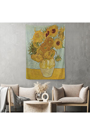 Vincent Van Gogh Ayçiçekleri İsimli Eseri Duvar Örtüsü - Halısı-5133