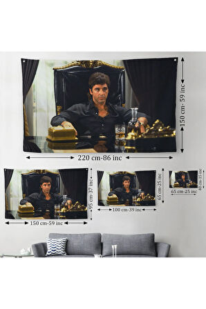 Scarface Alpacino İtalyan Mafya Kanvas Duvar Örtüsü-Halısı-5137