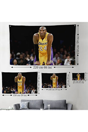 Kobe Bryant Los Angeles Lakers Kanvas Duvar Örtüsü-Halısı / Black Mamba-5149