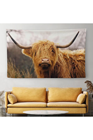 Amerikan Yayla İneği Kanvas Duvar Örtüsü-Halısı-5156