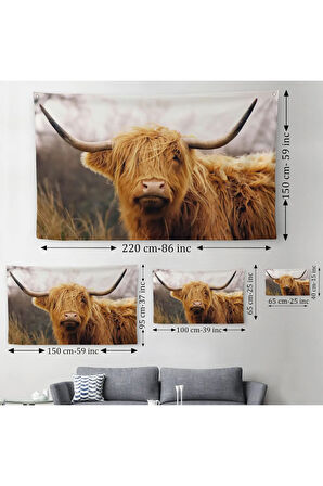 Amerikan Yayla İneği Kanvas Duvar Örtüsü-Halısı-5156
