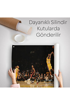 Kobe Bryant Los Angeles Lakers Kanvas Duvar Örtüsü-Halısı / Black Mamba-5157