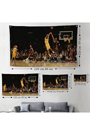 Kobe Bryant Los Angeles Lakers Kanvas Duvar Örtüsü-Halısı / Black Mamba-5157