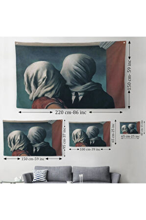 Rene Magritte The Lovers Duvar Örtüsü-Halısı-5161