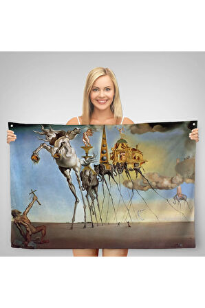Salvador Dali - The Temptation of St. Anthony Kanvas Duvar Örtüsü-Halısı-5162