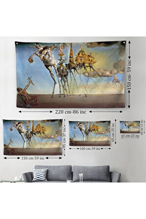 Salvador Dali - The Temptation of St. Anthony Kanvas Duvar Örtüsü-Halısı-5162