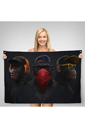 Üç Maymun Duvar Örtüsü-Halısı-5167