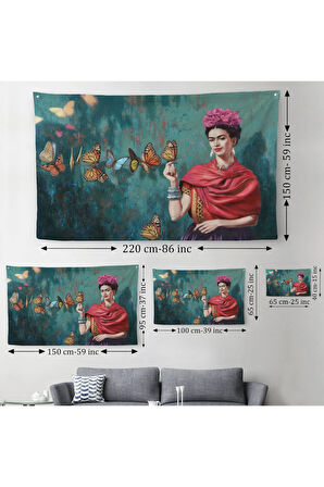 Ünlü Ressam ve Kelebekler Kanvas Duvar Örtüsü-Halısı-5169