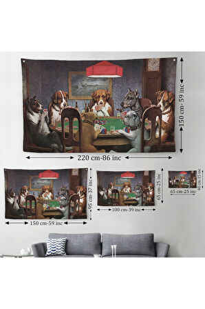 Cassius Marcellus Coolidge - Poker Oynayan Köpekler Eseri Kanvas Duvar Örtüsü-Halısı-5170