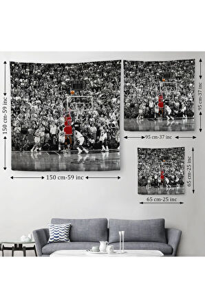 Michael Jordan Üçlük Şutu Kanvas Duvar Örtüsü-Halısı-5171