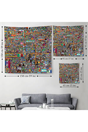 Reddit R/place Kanvas Duvar Örtüsü Halısı Elraenn Twitch Duvar Örtüsü Reddit Savunma Hattı -5173