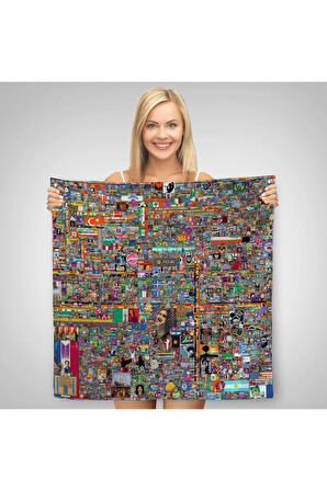 Reddit R/place Kanvas Duvar Örtüsü Halısı Elraenn Twitch Duvar Örtüsü Reddit Savunma Hattı -5173