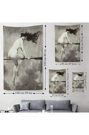 Albert Joseph Penot: Şabat İçin Süpürgeden Ayrılan Cadı (1910) Dekoratif Duvar Örtüsü - Halısı-5189