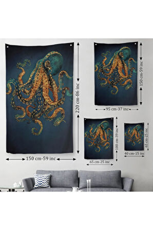 Ahtapot Duvar Sanatı, Duvar Örtüsü - Halısı-5207