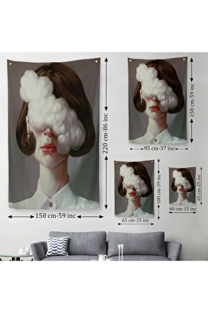 Modern Gerçeküstü Kadın Sanatı Duvar Örtüsü - Halısı, Pop Art Sanatı-5212