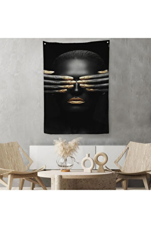 Afrikalı Kadın Duvar Sanatı, Afrikalı Kız Duvar Örtüsü - Halısı-5216