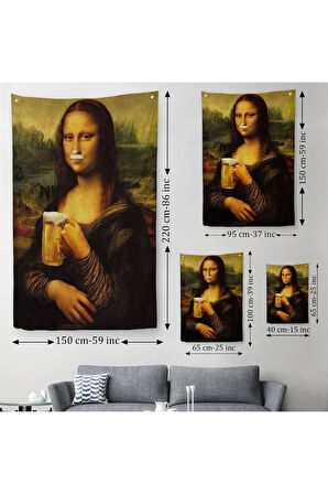 Mona Lisa Duvar Örtüsü - Halısı, Olağandışı Mona Lisa -5219
