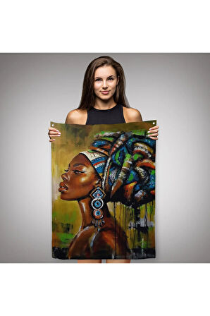 Siyah Kadın Duvar Örtüsü - Halısı, Afrikalı Kadın Duvar Örtüsü - Halısı-5221