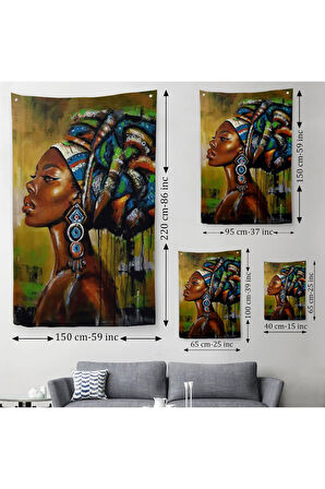 Siyah Kadın Duvar Örtüsü - Halısı, Afrikalı Kadın Duvar Örtüsü - Halısı-5221