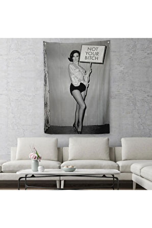 Kadın Hakları Feminist Vintage Kadın Duvar Örtüsü - Halısı-5235