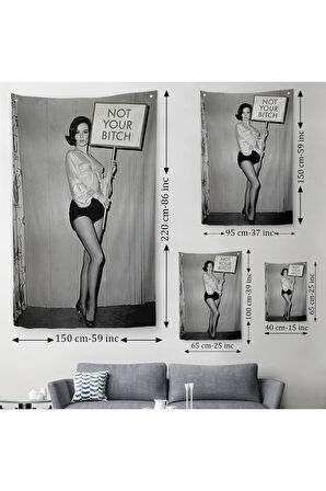 Kadın Hakları Feminist Vintage Kadın Duvar Örtüsü - Halısı-5235