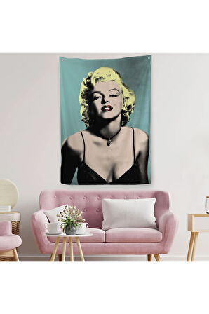 Marilyn Monroe Sarı Saçlı Kadın Modern Duvar Sanatı Duvar Örtüsü - Halısı-5251