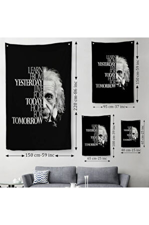 Dünden Öğrenin Bugünü Yaşayın Yarını Umut Edin Duvar Örtüsü - Halısı, Albert Einstein-5275