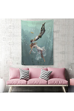 Kötü Kral Jude & Cardan, Denizler Altındaki Aşıklar Duvar Örtüsü - Halısı-5287