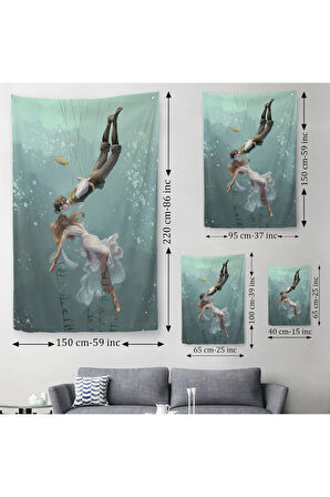 Kötü Kral Jude & Cardan, Denizler Altındaki Aşıklar Duvar Örtüsü - Halısı-5287