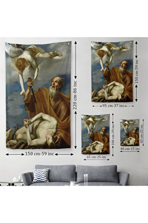 İshak'ın Kurban Edilmesi, Orazio Riminaldi Duvar Örtüsü - Halısı-5290