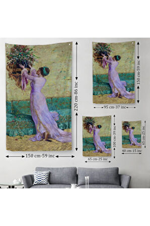 Vazo Yerleştiren Kız Osman Hamdi Bey Duvar Örtüsü - Halısı-5295