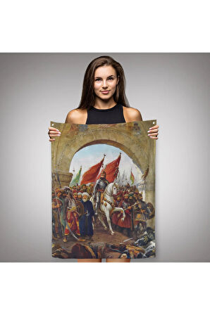 Fausto Zonaro Fatih Sultan Mehmet Istanbul'a Girişi Duvar Örtüsü - Halısı-5298