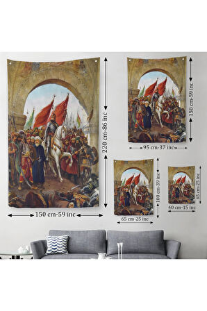 Fausto Zonaro Fatih Sultan Mehmet Istanbul'a Girişi Duvar Örtüsü - Halısı-5298