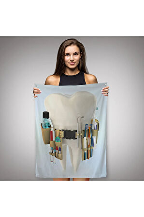 Diş Kliniği, Ağız Bakım Ofisi Dekorasyonu, Diş Hekimi Duvar Örtüsü - Halısı-5300