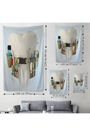Diş Kliniği, Ağız Bakım Ofisi Dekorasyonu, Diş Hekimi Duvar Örtüsü - Halısı-5300