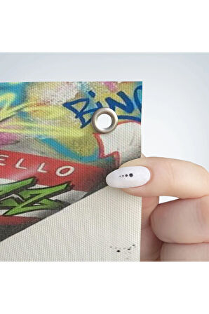 Graffiti El Duvar Posteri, El Ele Tutarak Duvar Örtüsü - Halısı-5312