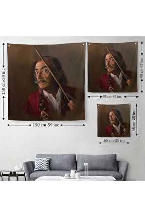 Salvador Dali Kanvas Duvar Örtüsü-Halısı-5325