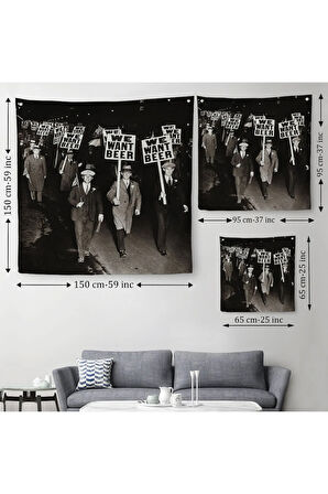 Olağandışı 1931 Yasak Protesto Fotoğrafı Kanvas Duvar Örtüsü-Halısı-5336