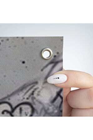 Graffiti Kalp Burcu Eller, Banksy Posteri, Kanvas Duvar Örtüsü-Halısı, Pop Art-5343