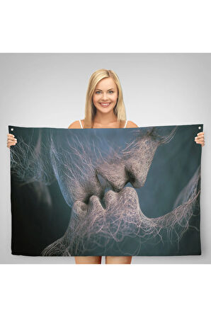 Erkek ve Kadın Sanatı Kanvas Duvar Örtüsü Halısı Romantik Aşk Kanvas Duvar Örtüsü Halısı 5378