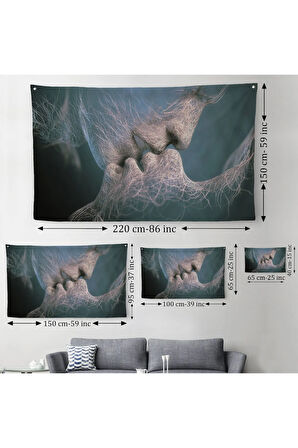 Erkek ve Kadın Sanatı Kanvas Duvar Örtüsü Halısı Romantik Aşk Kanvas Duvar Örtüsü Halısı 5378