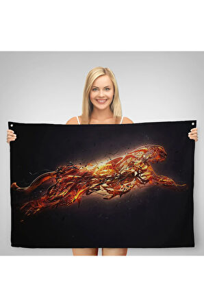 Renkli Koşan Çita Duvar Örtüsü Halısı Hayvan Duvar Sanatı Büyük Duvar Örtüsü Halısı 5380