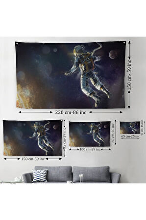 Astronot Duvar Sanatı Duvar Örtüsü Halısı Uzay Posteri Astronot Uzayda Gezegen Arka Planı 5381