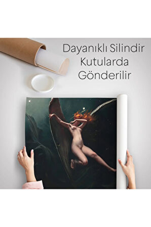 Yıldızlı Gökyüzü Altında Bir Peri Kanvas Duvar Örtüsü Halısı Klasik Sanat Duvar Örtüsü Halısı 5383