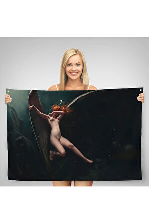 Yıldızlı Gökyüzü Altında Bir Peri Kanvas Duvar Örtüsü Halısı Klasik Sanat Duvar Örtüsü Halısı 5383